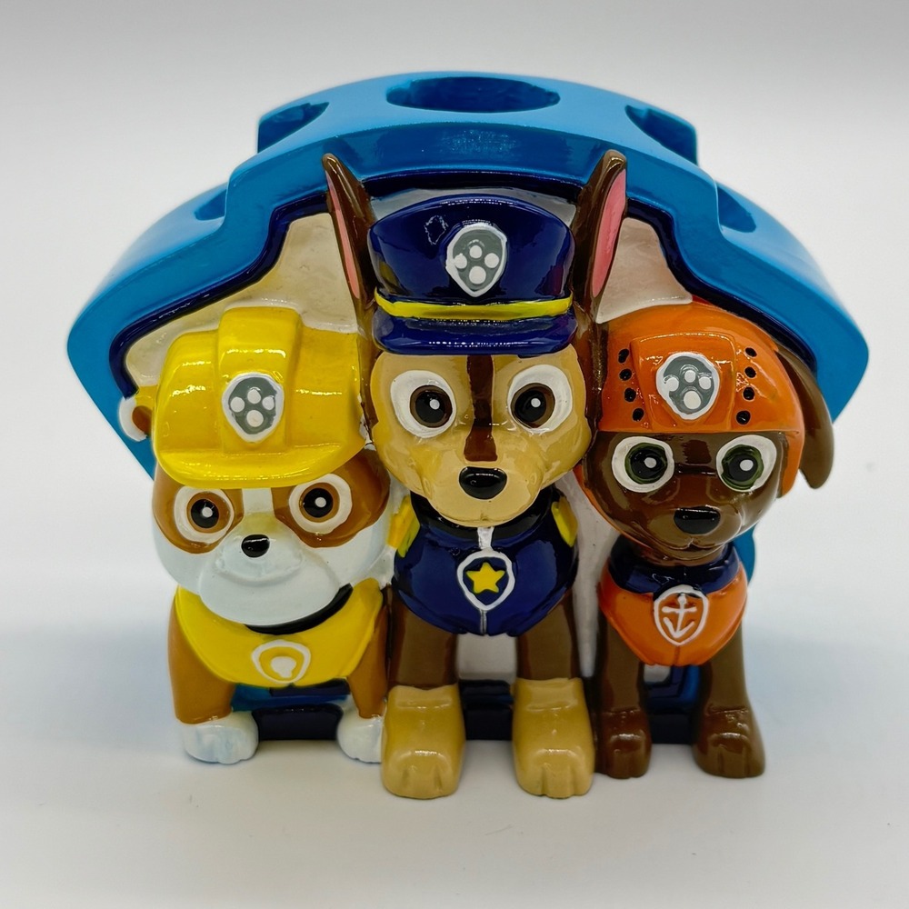 Paw Patrol‎ Toothbrush Holder Kids OS Blue Chase Rubble Zuma Bathroom Decor
